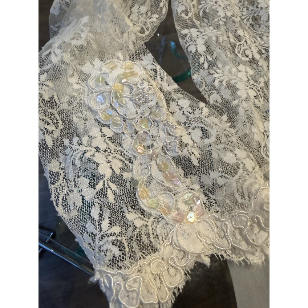 Vintage Victoria's Secret Gold Label Bridal Robe Embellished Slip Gown Ivory - Picture 14 of 16